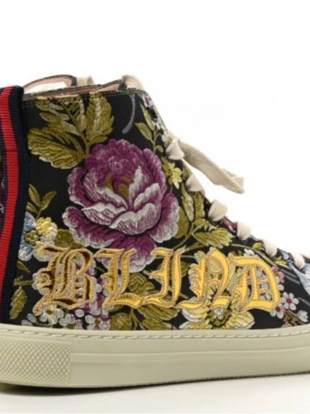 Gucci Women’s Sylvie Blind For Love Floral Jacquard High Top Sneakers Size 38.5 - Picture 13 of 13